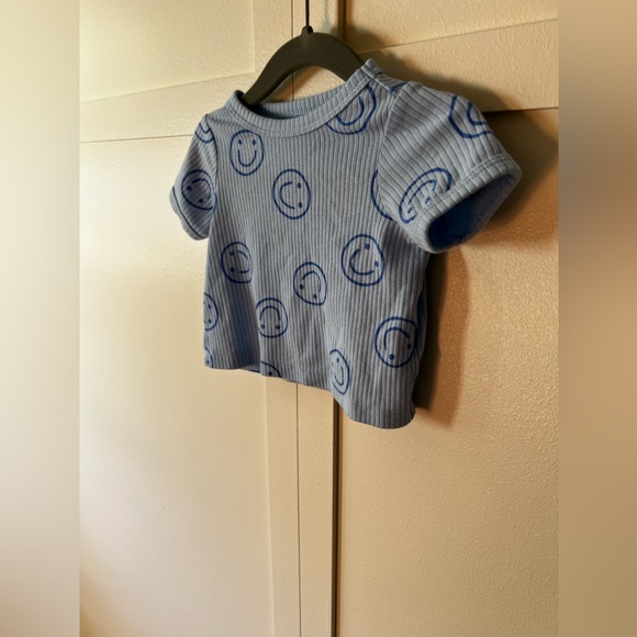 Cat & Jack ribbed smiley face 2 piece set t shirt with bloomers, size 3-6 months - Picture 5 of 12